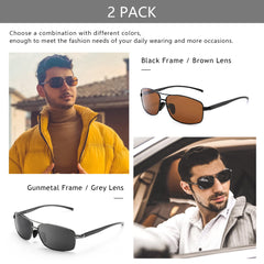 SUNGAIT Ultra Lightweight Rectangular Polarized Sunglasses UV400 Protection