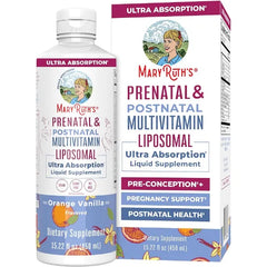 MARYRUTH'S Prenatal & Postnatal Multivitamin Liposomal, Vegan, 30 Servings | Preconception & Pregnancy, Folate Choline Omega 3 DHA, Vegan, Sugar Free, Gluten Free, 30 Servings