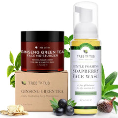 Tree to Tub Retinol Anti Aging Face Moisturizer for Dry Sensitive Skin Face Wash for Oily Combination Skin Anti Wrinkle Hyaluronic Acid Facial Moisturizer Gentle Tea Tree Face Cleanser for Women Men
