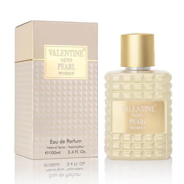 URBAN COLLECTION Valentine Nero Pearl for Women Perfume, Sweet Floral Creamy Fragrance, Fluffy Marshmallow Orange Blossom Vanilla, Green Mandarin Musk, Long Lasting Soft Luxury Scent 3.4 oz / 100ml