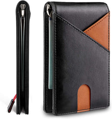Excefore Slim Wallets for Men RFID Blocking Bifold Front Pocket Credit Card Holder for Men Minimalist Wallet with Gift Box (Black)