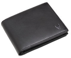 WildHorn® RFID Protected Genuine Leather Wallet for Men's - Black-WH2083