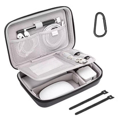 MOSISO Electronic Organizer Travel Case Compatible with MacBook Power Adapter, Compatible with Magic Mouse & Pencil, SD Card, USB Flash Disk with 4 Modular Insert & 2 Cable Tie & Snap Hook, Black