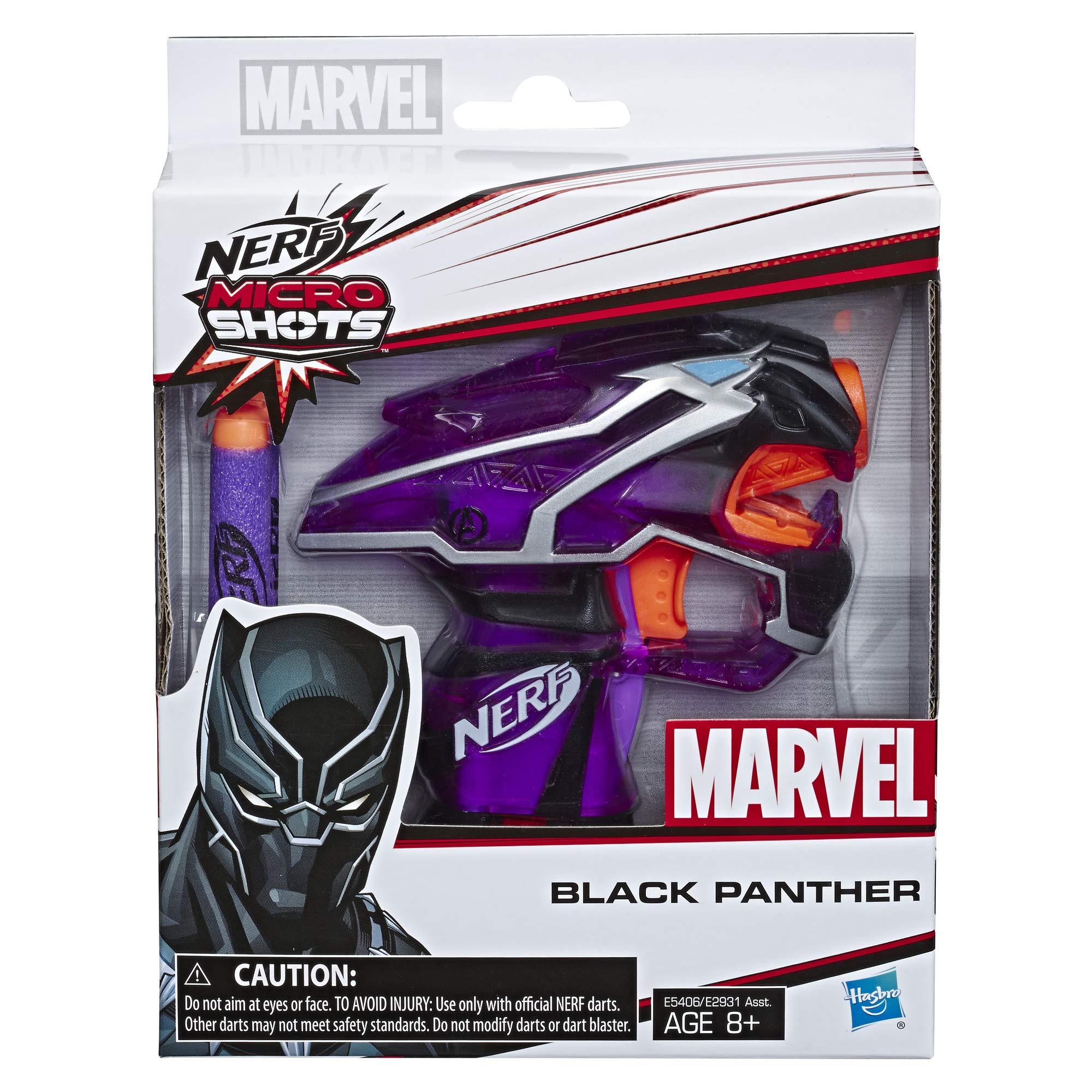 NERF Black Panther Microshots Marvel Toy Blaster -- Includes 2 Official Elite Darts -- for Kids, Teens, Adults