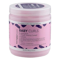 Aunt Jackie's Kids Baby Curls, Moisture Rich Curling and Twisting Custard for Naturally Curly, Coily and Wavy Hair, 15 oz