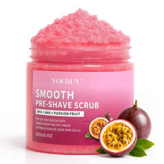VOERUY Pre-Shave Scrub, Bikini Scrub with Aha Bha Passion Fruit & Sea Salt, Skin-Smoothing Exfoliant Preshave Scrub, for Pre Wax Pre Shave Underarm, 8.1 Oz