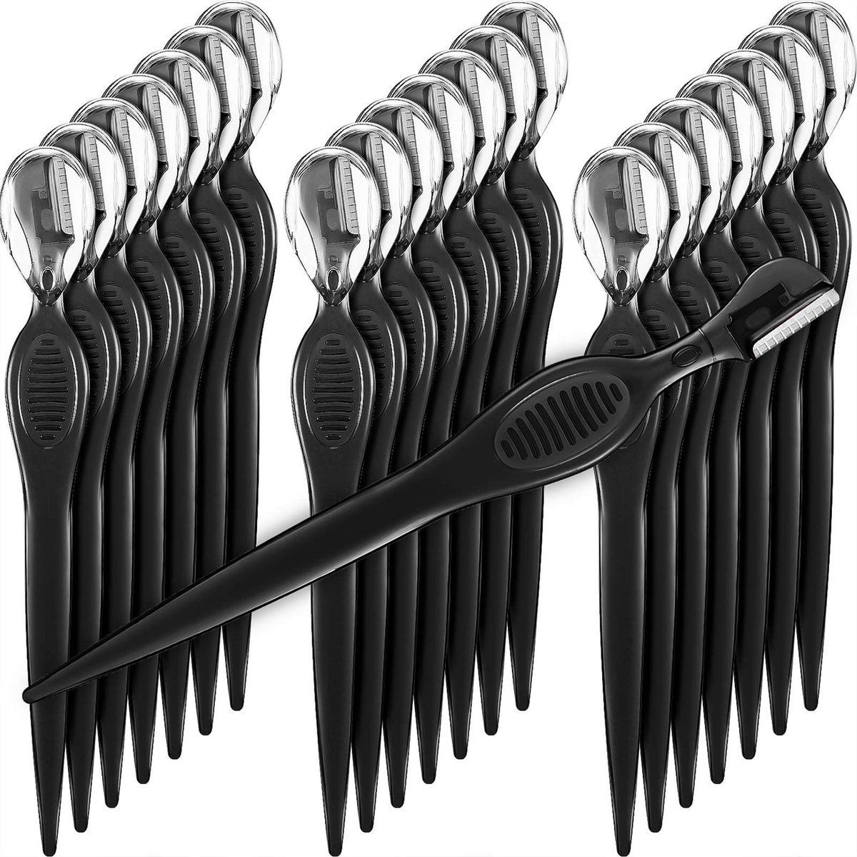 MAKINGTEC Eyebrow Trimmer Razor, Multifunctional Stainless Steel Blade Facial Trimmer, Epilator for Men and Women Facial (21 Pcs, Black)