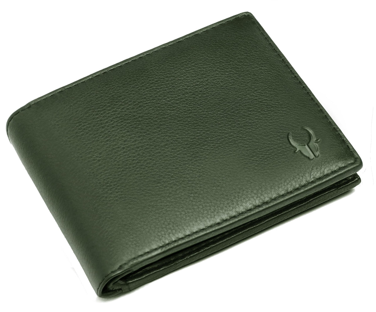 WildHorn® RFID Protected Genuine Leather Wallet for Men's - Green-WH2083