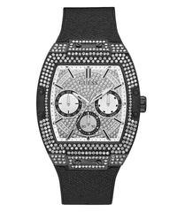Guess GW0048G1 Stainless Steel Analogue Watch with Silicone Strap for Men, Silver/Black