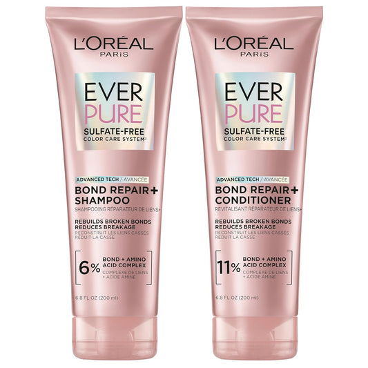 L’Oréal Paris EverPure Bonding Shampoo and Conditioner Kit for Color-Treated Hair, 6.8 Ounce (Set of 2)