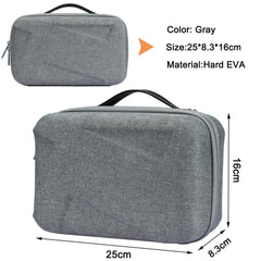 TERRIFI Electronics Organizer, Hard Shell Travel Tech Pouch with Removable Panel, Electronic Accessories Storage Carry Case for Cable, Cord, Charger, Hard Drive, Gray