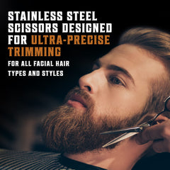 Viking Revolution Premium Beard Grooming Set for Men - Beard Comb and Beard Brush For Men for Smooth and Neat Facial Hair - Awesome Gifts For Men