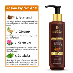 Khadi Organique Anti Hair Fall Shampoo/Cleanser (NO SLS & PARABEN) For Hair-fall Control, Shiner & Silky Hairs, Regenerates New Hair Follicles Men & Women (200 ml)