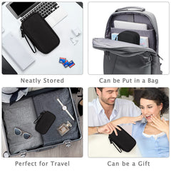 FYY Travel Cable Organizer Bag Electronic Accessories Portable Waterproof Carrying Bag Double Layers All-in-One Storage Bag for Cord, Charger, Phone and Earphone - Black