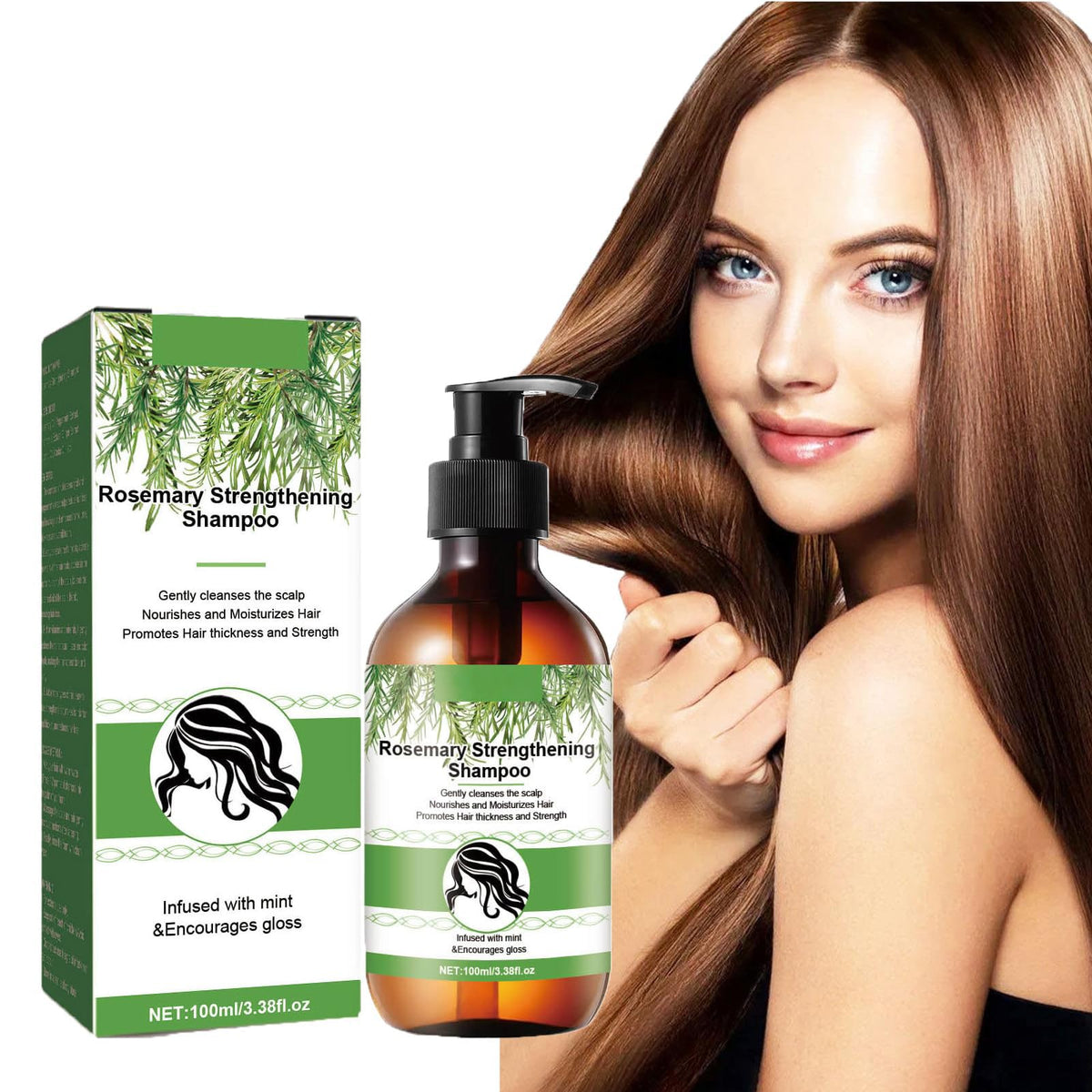 NALACAL Rosemary Shampoo for Hair Growth, Rosemary Mint Strengthening Shampoo, Organic Shampoo for Hair Loss and Thinning Hair with Biotin, For Dry, Damaged and Frizzy Shampoo 100 ml (1 Piece)
