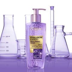 L’Oréal Paris Hydra Genius Aloe Water 72H Liquid Moisturizer, 70 ml & L’Oréal Paris Hyaluron Expert Replumping Face Wash with Hyaluronic Acid - 200ml