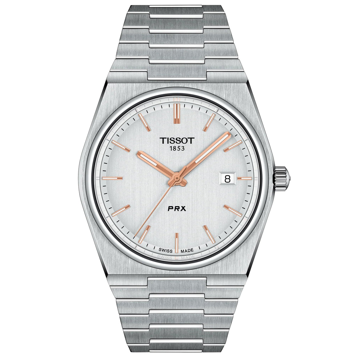 Tissot mens PRX 316L stainless steel case Dress Watch Grey T1374101103100