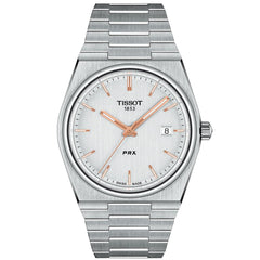 Tissot mens PRX 316L stainless steel case Dress Watch Grey T1374101103100