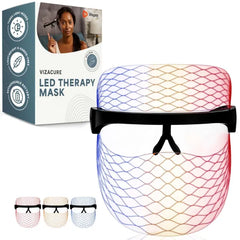 Lifepro Red Light Therapy for Face – LED Face Mask Light Therapy with Red, Blue & Amber Modes – Vizacure Rechargeable, Portable Skincare Mask for at-Home Use