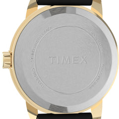 Timex Easy Reader Women's 25 mm Leather Strap Date Window Watch - Black/Goldtone