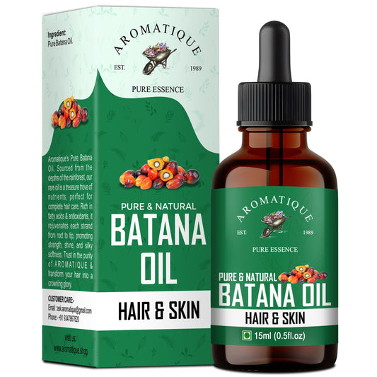 Aromatique Pure Batana Oil For Hair Cold Pressed Oil, Derived from palm nut oil For Hair & Skin (15 ML)
