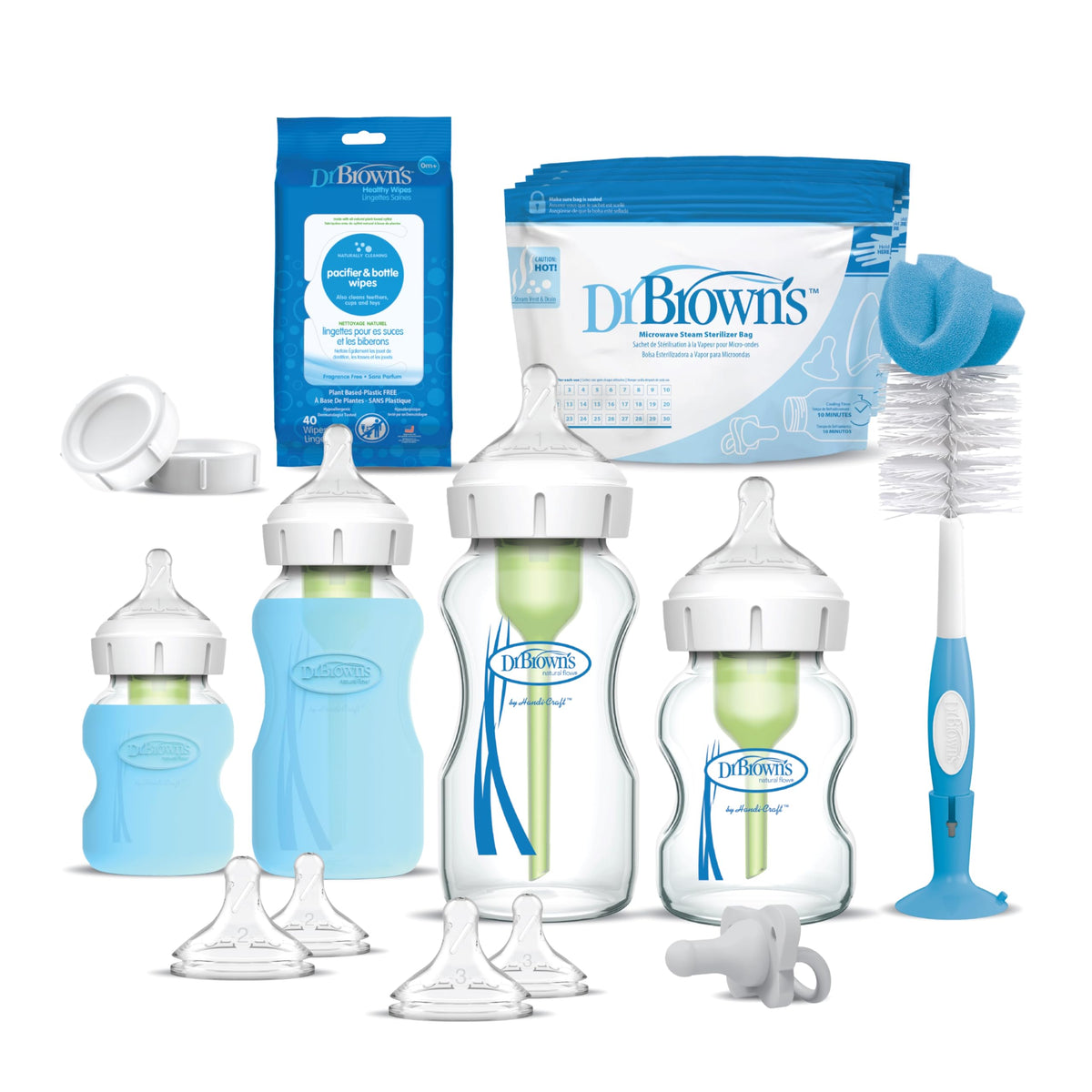 Dr. Brown's Options + Wide-Neck Glass Baby Bottle Starter Set