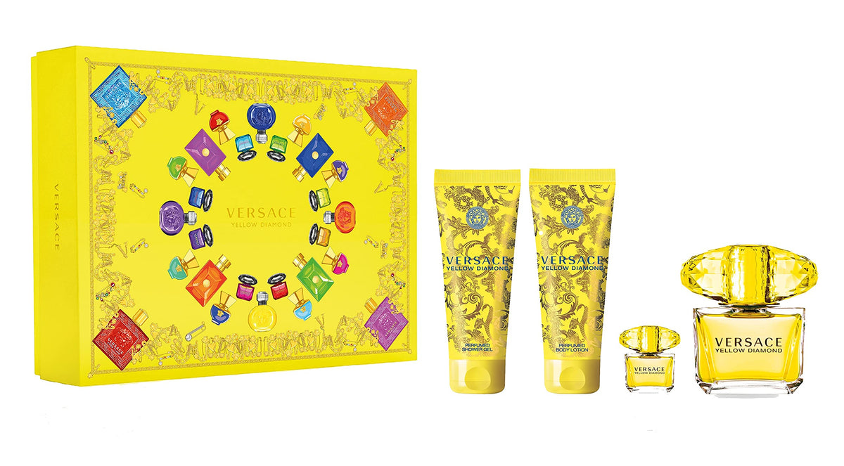 Versace Yellow Diamond Eau De Toilette, 90 ml Gift Set