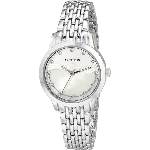 Armitron Women's Genuine Crystal Accented Bracelet Watch, 75/5821, Silver