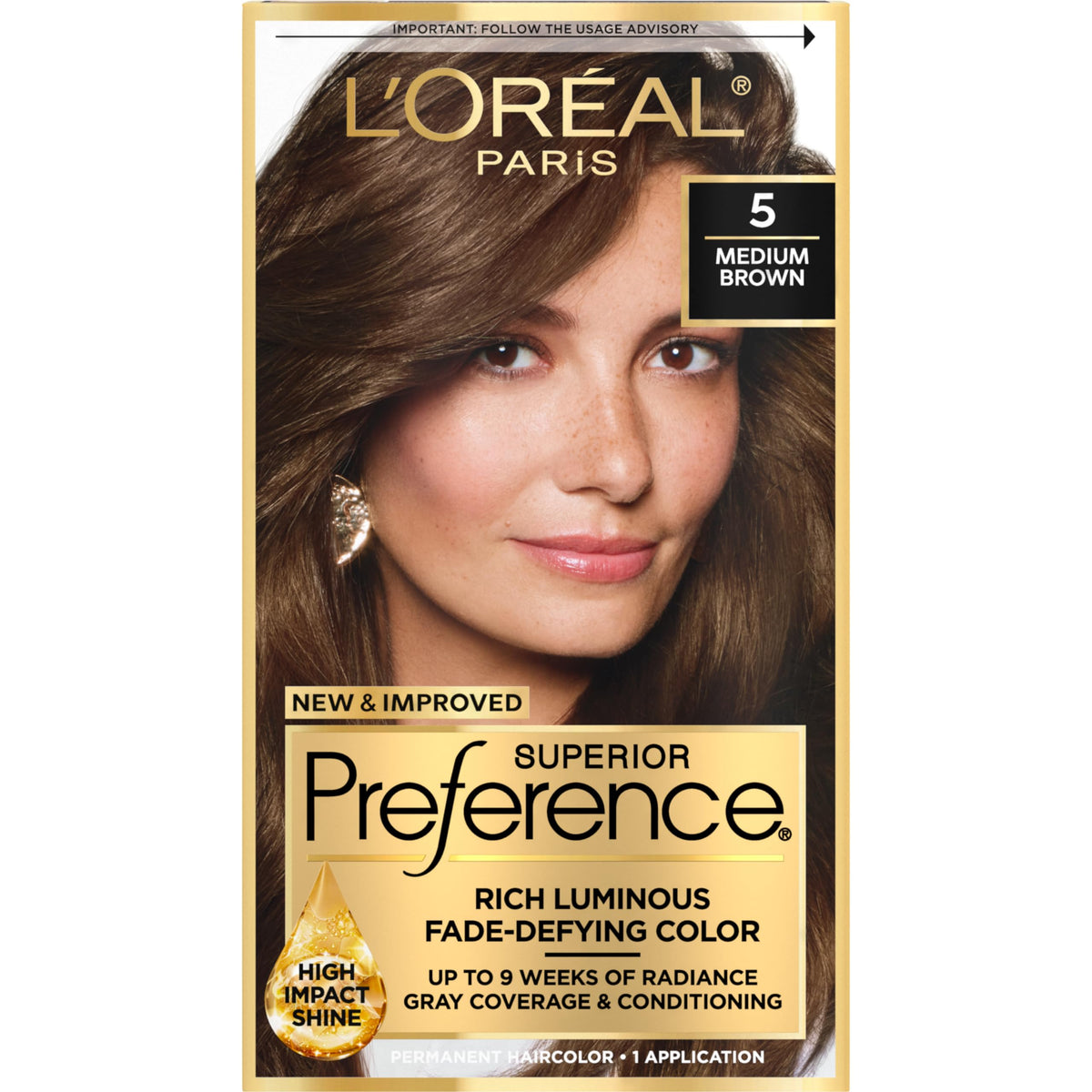 L’Oréal Paris Aveda Superior Preference Fadedefying Color # 5 Medium Brown Natural For Unisex 1 App