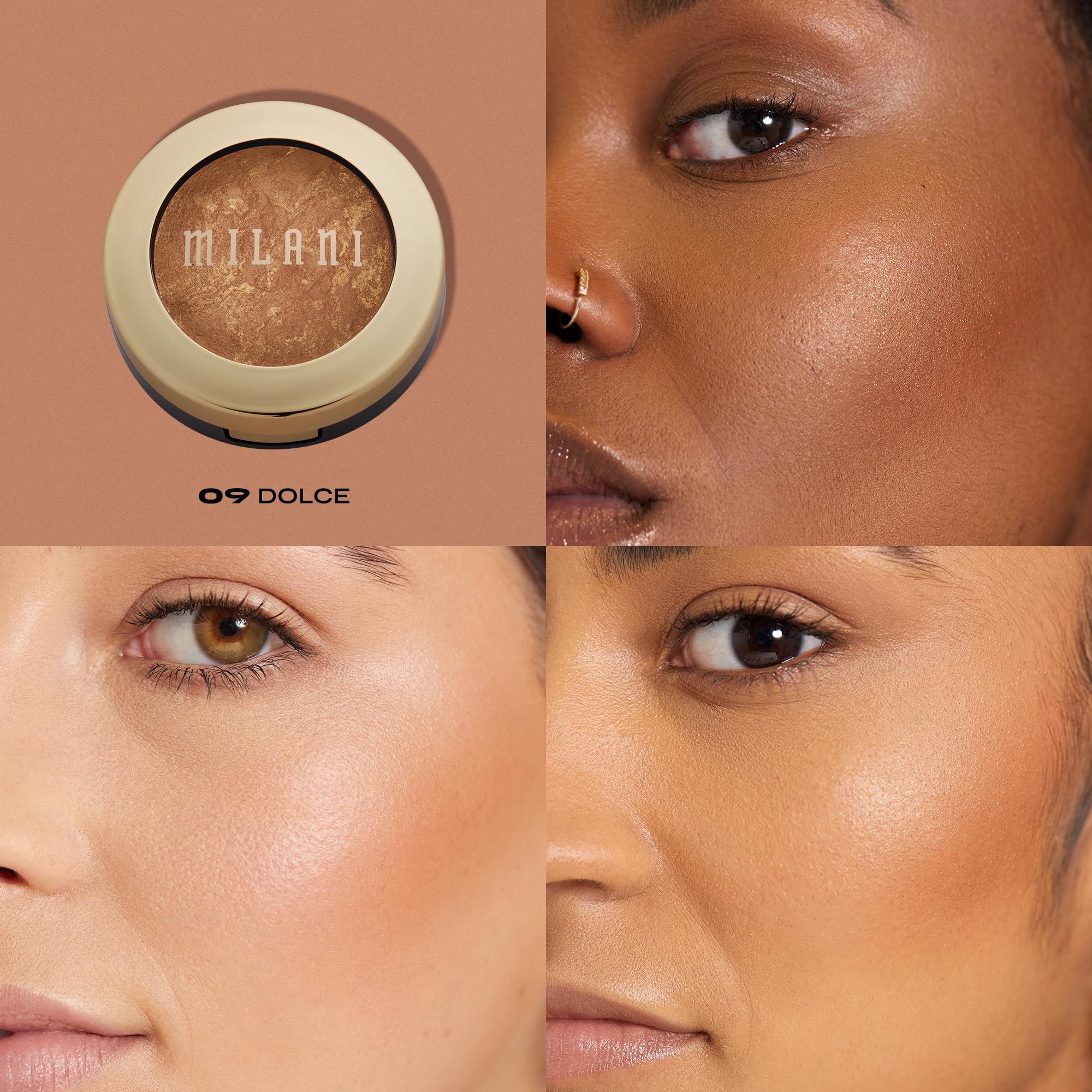 Milani Baked Bronzer - Dolce (0.25 Ounce) Cruelty-Free Shimmer Bronzing Powder to Shape, Contour & Highlight