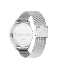 CALVIN KLEIN WOMEN'S SILVER WHITE DIAL STAINLESS STEEL BRACELET WATCH - 25100010