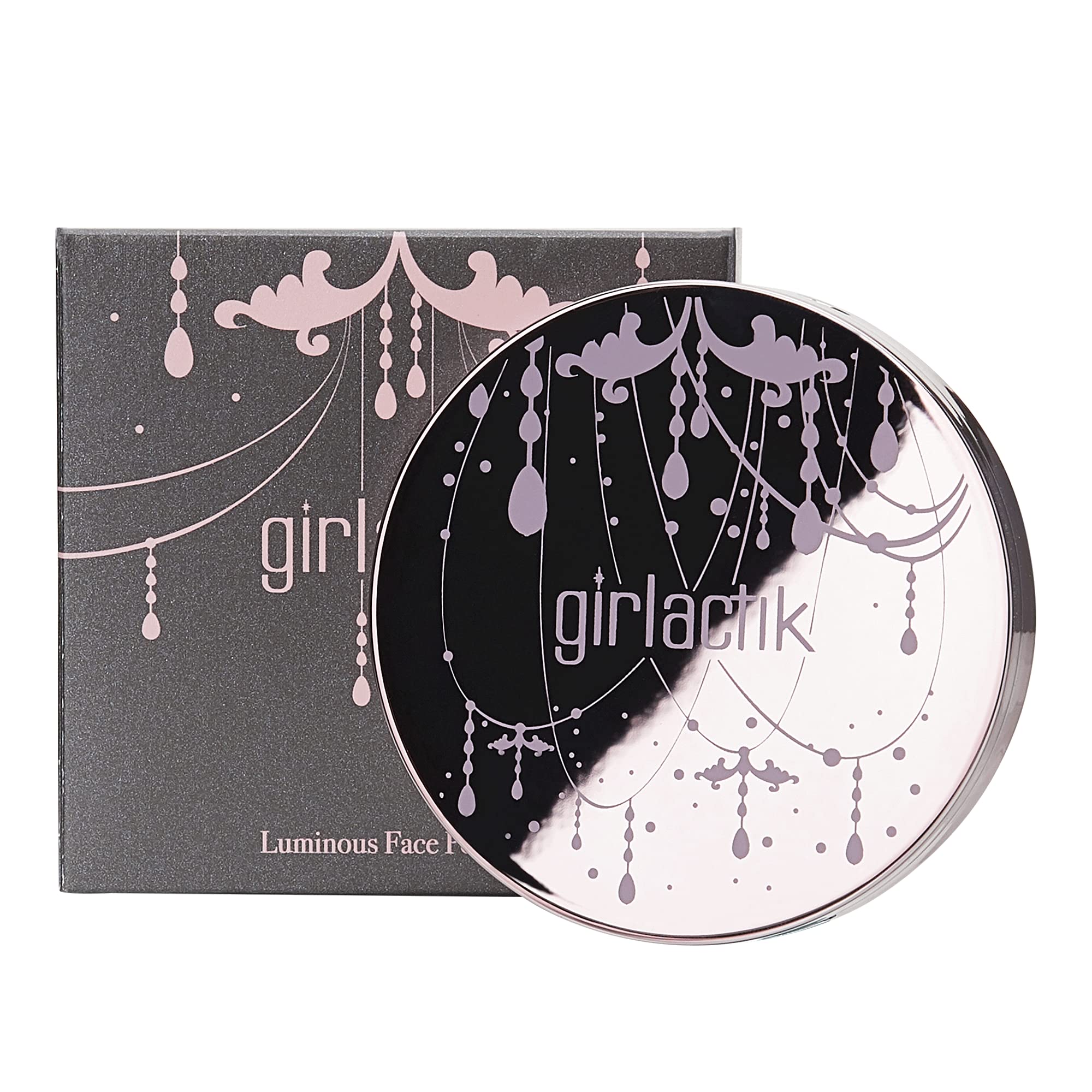 Girlactik USA. 2-in1 Compact Face Pressed Powder & Contour Bronzer. Weightless, Buildable Coverage. Velvet Finish. -Deep