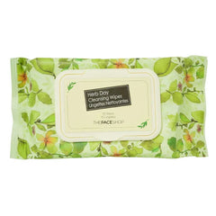 The Face Shop Herb Day 365 Cleansing Wipes - Make Up Remover Face Wipes with Rosemary Extract - Non-Irritating - Refreshing, Brightening, Moisturizing - Korean Skin Care