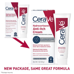 CeraVe Hydrocortisone Cream 1% 28g Eczema Treatment & Dry Skin Itch Relief Cream Fragrance Free