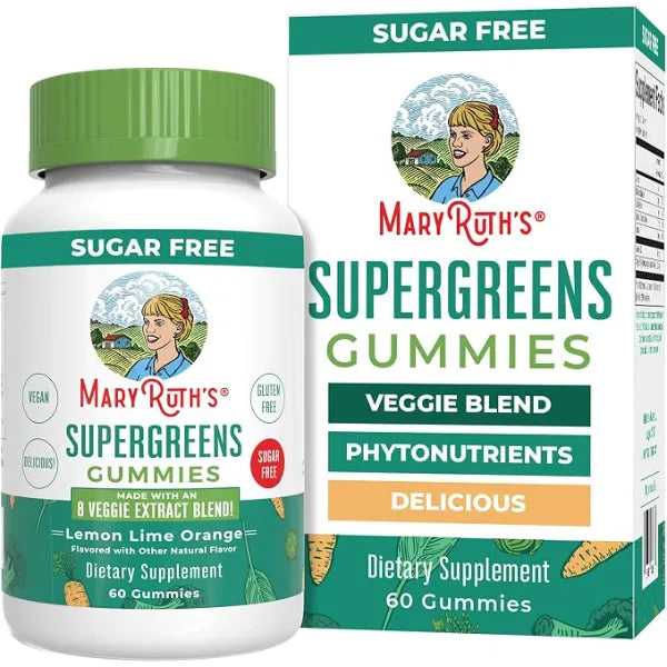 MARYRUTH'S Super Greens, Naturally-Occurring Quercetin, Spirulina, 60 Count | Naturally-Occurring Quercetin, Spirulina, Broccoli Root, Kale Leaf, Sugar Free, 2g Fiber, Vegan