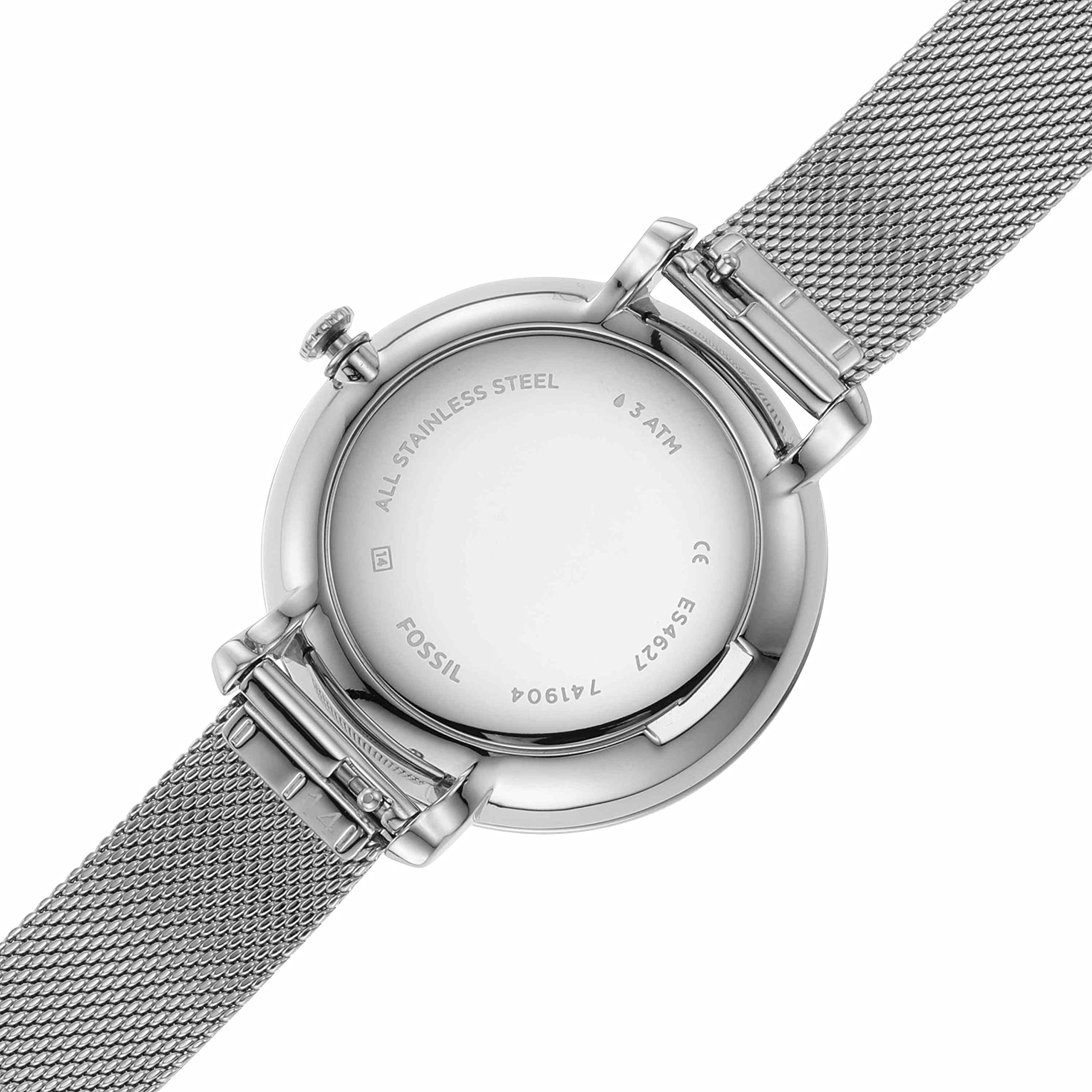 Fossil Women's Quartz Watch, Analog Display and Stainless-Steel Strap Silver Mesh