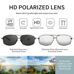SUNGAIT Ultra Lightweight Rectangular Polarized Sunglasses UV400 Protection