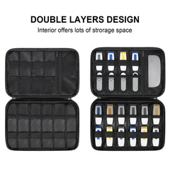 Lacdo USB Flash Drive Case Thumb Drive Holder Case Organizer Portable Electronic Accessories Storage Bag for SanDisk/Samsung/SamData USB Flash Drives Jump Drive Memory Stick, Cable, SD Card, Black
