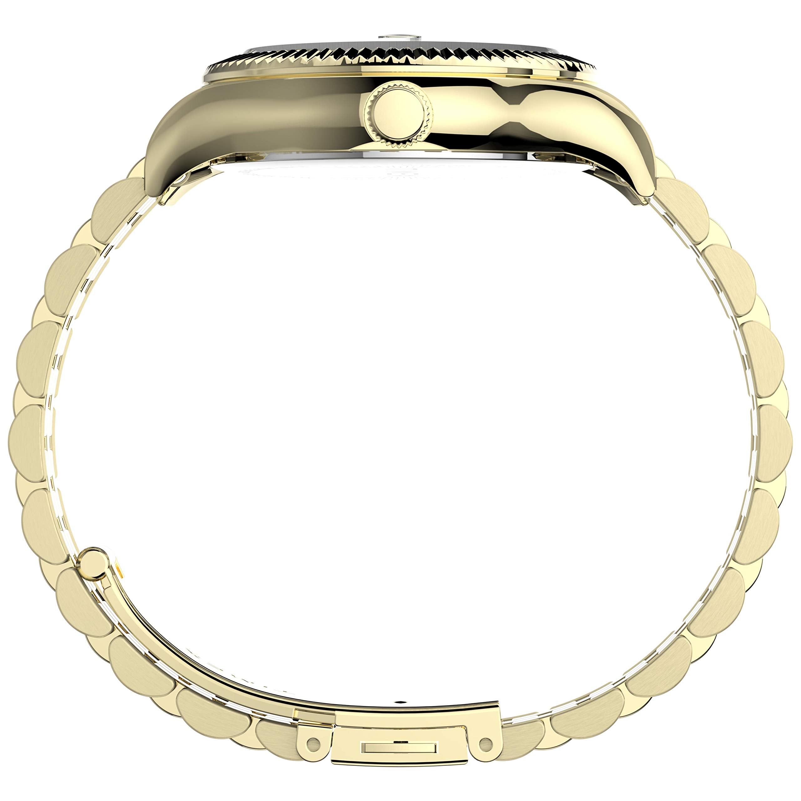 Timex 34 mm Waterbury 3-Hand Date, Gold, One Size, 34 mm Waterbury 3-Hand Date