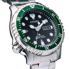 Citizen NY0084-89EE Analogue Watch with Stainless Steel Strap for Men, Black/Silver, one size