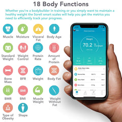 ELECDON Smart Electronic Weight Scale, Bluetooth Bathroom Body Fat Scale with Digital Measurements, BMI Analysis, Bathroom Accessory Set