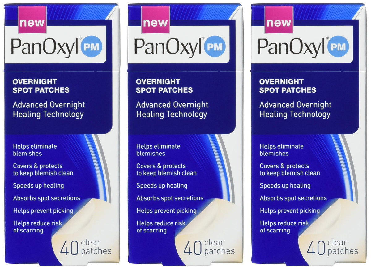 PanOxyl PM Night Spot Patches with Advanced Hydrocolloid Therapy Technology, 40 Patches (Pack of 3)
