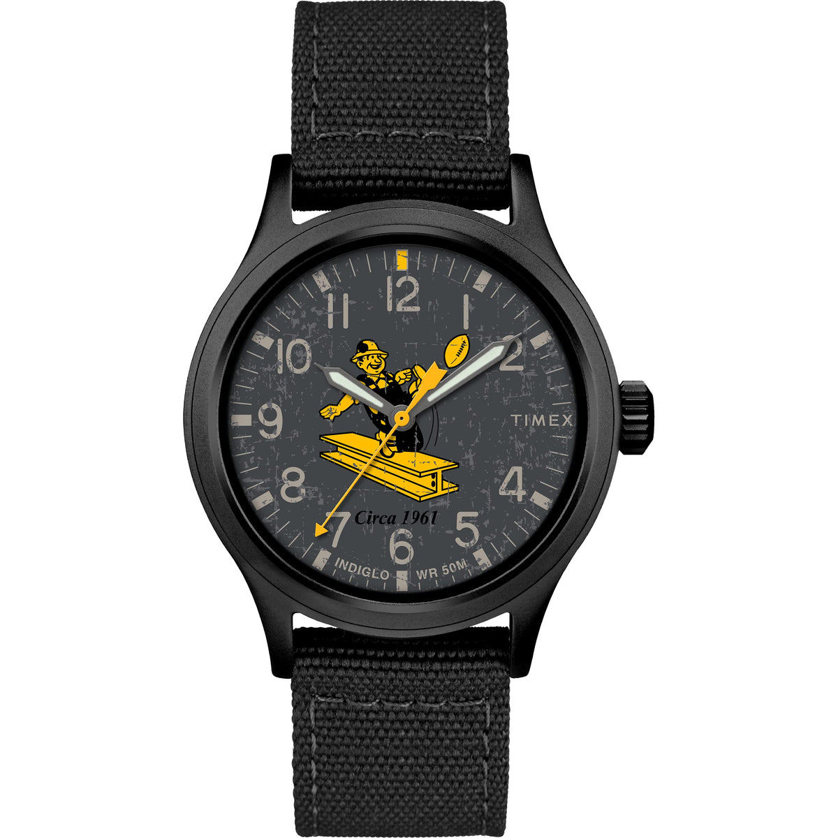 Timex Tribute Men's NFL Scout 40mm Quartz Fabric Strap - Pittsburgh Steelers