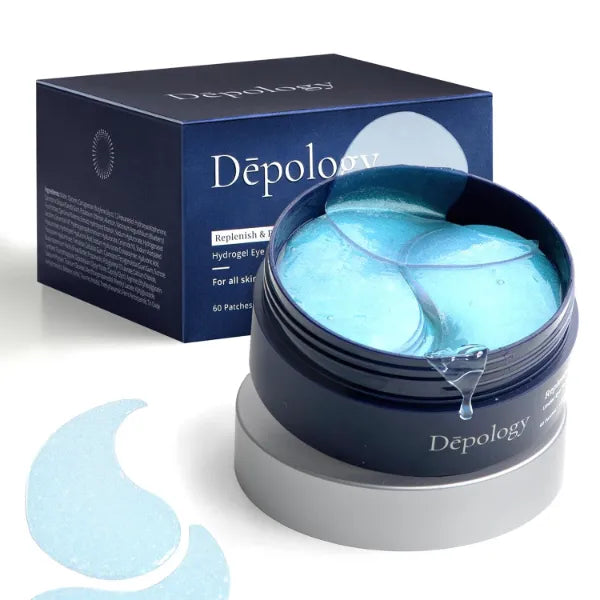 Depology Replenish & Repair Under Eye Patches for Puffy Eyes, Wrinkles (60 Patches) | Hydrating with Ceramides and Hyaluronic Acid for All Skin Types | Botanical Extracts Eye Gel Pads 2.96 fl oz
