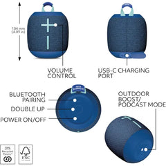 Ultimate Ears Wonderboom 4 Portable Bluetooth Speaker (984-001883) - Cobalt Blue