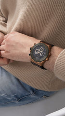 GUESS Dress to Sport Watch, Blue/Rose Gold-Tone, Quartz Watch