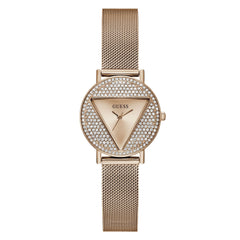 GUESS P RS GLD CS W/CRYS/SUN RS GLD LOGO DL/P RS GLD MESH BRCT