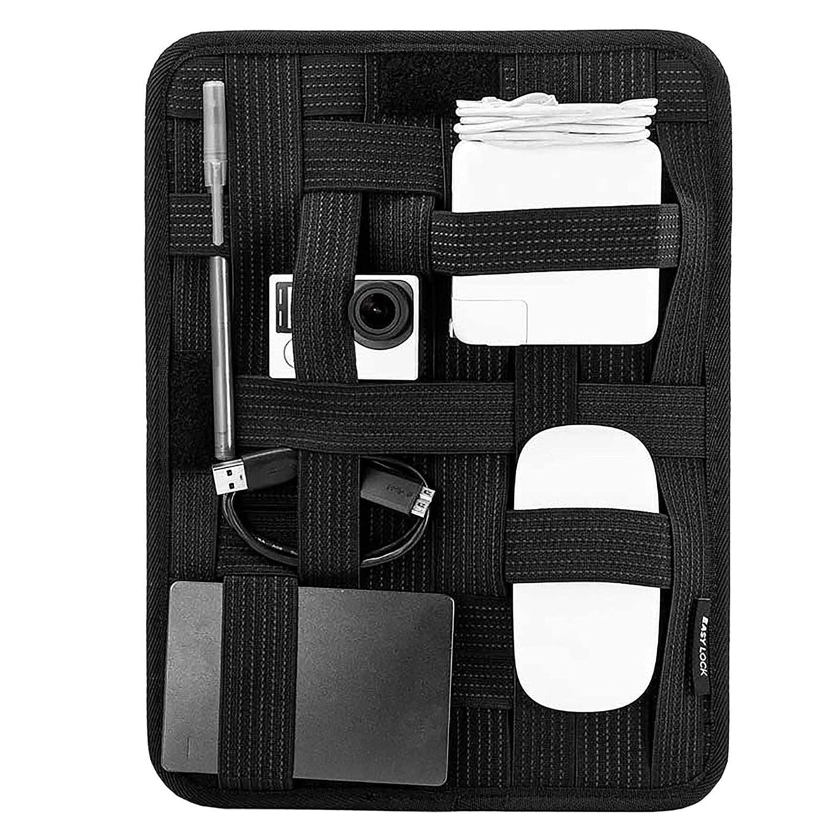 Tazweeq Electronics Organizer, Travel Grid Organizer Backpack & Bag Accessories, Travel Gear Management Organize Case for Electronics Accessories Tools Hard Drive Memory Card Flash Drive Cables Charge