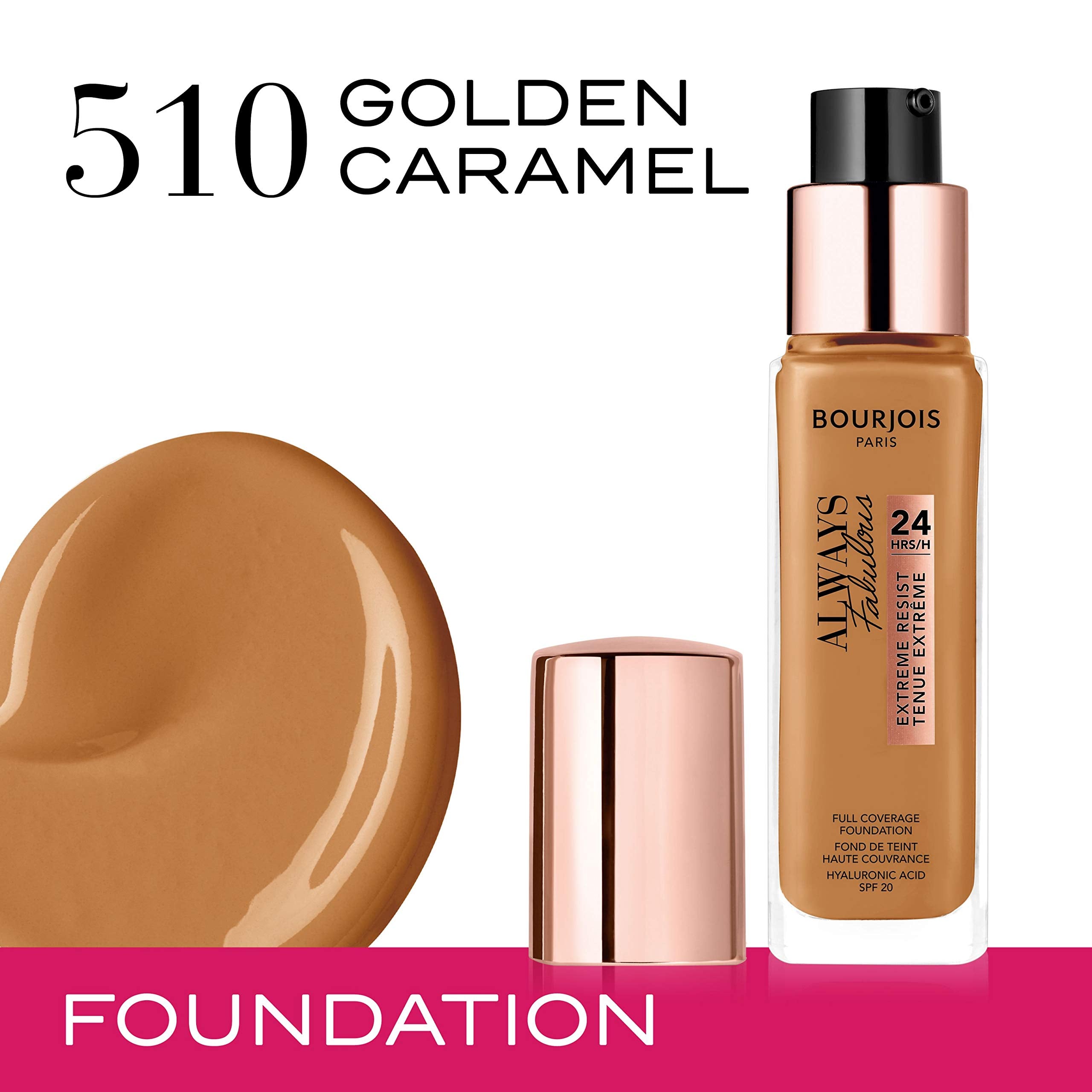 Bourjois Always Fabulous 24HRS Foundation 510 Golden caramel, 30 ml - 1 fl oz