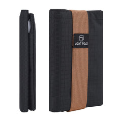 LIGHT FOLD Slim Minimalist Wallets for Men Trifold Nylon Card Holder Men's Wallet Ultra Thin & Stylish Design Front Pocket Wallet with RFID Blocking Hold Up to 12 Cards & Cash - brown